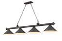 Linear/Island 4 Light + by Z-Lite ( 224 | 2306-4BRZ-BRZ15 Cordon ) 