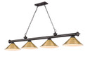 Linear/Island 4 Light + by Z-Lite ( 224 | 2306-4BRZ-RB15 Cordon ) 