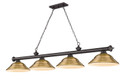 Linear/Island 4 Light + by Z-Lite ( 224 | 2306-4BRZ-SRB Cordon ) 