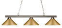 Linear/Island 3 Light Bar by Z-Lite ( 224 | 155-3BN-MSG Sharp Shooter ) 