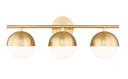 Bathroom Fixtures Three Lights by Z-Lite ( 224 | 7517-3V-MGLD Realm Sphere ) 