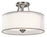 Semi-Flush Mts. Drum Shade by Kichler ( 12 | 42386AP Lacey ) 