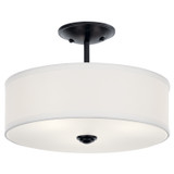 Semi-Flush Mts. Drum Shade by Kichler ( 12 | 43675BK Shailene ) 