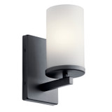 Sconces Single Glass by Kichler ( 12 | 45495BK Crosby ) 