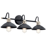 Bathroom Fixtures Three Lights by Kichler ( 12 | 45945BK Clyde ) 