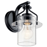 Sconces Single Glass by Kichler ( 12 | 55077BK Everett ) 