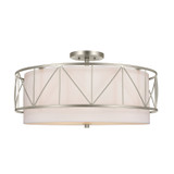Semi-Flush Mts. Drum Shade by Kichler ( 12 | 52076SN Birkleigh ) 