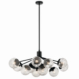 Large Chandeliers Glass Shade by Kichler ( 12 | 52703BK Silvarious ) 