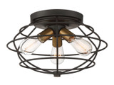 Flush Mounts Cage Style by Designers Fountain ( 43 | 1260-VB Jax ) 