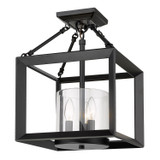 Semi-Flush Mts. Cage by Golden ( 62 | 2073-SF BLK-CLR Smyth ) 