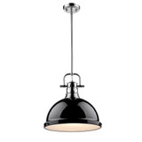 Pendants Metal Shade by Golden ( 62 | 3604-L CH-BK Duncan ) 