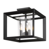 Flush Mounts Cage Style by Golden ( 62 | 2073-SF12 BLK-CLR Smyth ) 