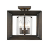Semi-Flush Mts. Cage by Golden ( 62 | 2073-SF12 GMT-CLR Smyth ) 