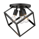 Flush Mounts Cage Style by Golden ( 62 | 2086-3SF BLK Cassio ) 