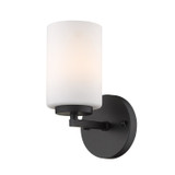Sconces Single Glass by Golden ( 62 | 2243-BA1 BLK-OP Manhattan ) 