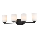 Bathroom Fixtures Four Lights by Golden ( 62 | 2243-BA4 BLK-OP Manhattan ) 