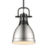 Mini Pendants Metal Shade by Golden ( 62 | 3604-S BLK-PW Duncan ) 