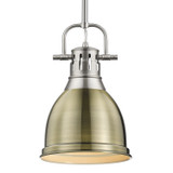 Mini Pendants Metal Shade by Golden ( 62 | 3604-S PW-AB Duncan ) 
