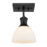 Semi-Flush Mts. Directional by Golden ( 62 | 3118-1SF BLK-OP Hines ) 