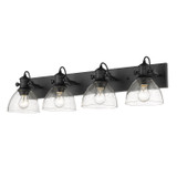 Bathroom Fixtures Four Lights by Golden ( 62 | 3118-BA4 BLK-SD Hines ) 
