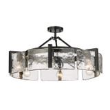 Semi-Flush Mts. Glass Down by Golden ( 62 | 3164-6SF BLK-HWG Aenon ) 