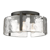 Flush Mounts Drum Shade by Golden ( 62 | 3164-FM BLK-HWG Aenon ) 