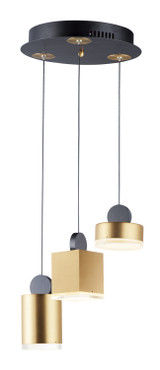 Mini Pendants 3 Light Cluster by ET2 ( 86 | E20863-75BKGLD Nob ) 