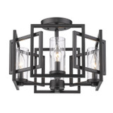 Semi-Flush Mts. Cage by Golden ( 62 | 6068-FM BLK Marco ) 
