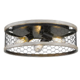 Flush Mounts Cage Style by Golden ( 62 | 3171-FM15 BLK-CW Bailey ) 