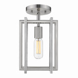 Semi-Flush Mts. Cage by Golden ( 62 | 6070-1SF PW-PW Tribeca ) 