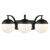 Bathroom Fixtures Three Lights by Golden ( 62 | 3218-BA3 BLK-BLK Dixon ) 