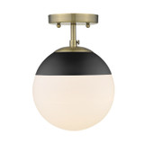 Semi-Flush Mts. Glass Down by Golden ( 62 | 3218-SF AB-BLK Dixon ) 