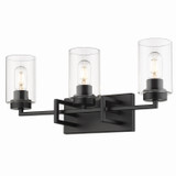 Bathroom Fixtures Three Lights by Golden ( 62 | 6070-BA3 BLK-BLK Tribeca ) 