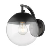 Sconces Single Glass by Golden ( 62 | 3219-1W BLK-BLK Dixon ) 