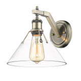 Sconces Single Glass by Golden ( 62 | 3306-1W AB-CLR Orwell ) 