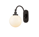 Sconces Single Glass by Innovations ( 405 | 918-1W-OB-G201-8-LED Franklin Restoration ) 