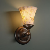 Sconces Single Glass by Justice Designs ( 102 | ALR-8521-20-DBRZ Alabaster Rocks ) 