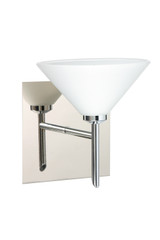 Sconces Single Glass by Besa ( 74 | 1SW-117607-CR-SQ Kona ) 