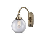 Sconces Single Glass by Innovations ( 405 | 918-1W-AB-G202-8-LED Franklin Restoration ) 