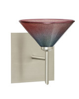 Sconces Single Glass by Besa ( 74 | 1SW-117681-SN-SQ Kona ) 