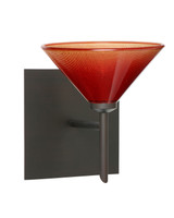 Sconces Single Glass by Besa ( 74 | 1SW-117691-BR-SQ Kona ) 