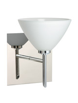 Sconces Single Glass by Besa ( 74 | 1SW-174307-CR-SQ Kona ) 