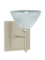 Sconces Single Glass by Besa ( 74 | 1SW-174352-SN-SQ Domi ) 