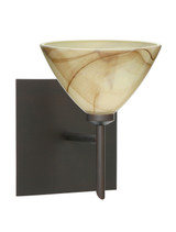 Sconces Single Glass by Besa ( 74 | 1SW-174383-BR-SQ Domi ) 