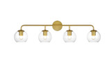 Bathroom Fixtures Four Lights by Elegant Lighting ( 173 | LD7321W37BRA Genesis ) 