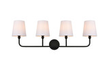 Bathroom Fixtures Four Lights by Elegant Lighting ( 173 | LD7322W36BLK Colson ) 