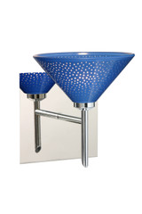 Sconces Single Glass by Besa ( 74 | 1SW-282484-CR-SQ Kona ) 