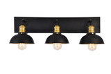 Bathroom Fixtures Three Lights by Elegant Lighting ( 173 | LD8004W27BK Anders ) 