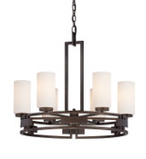 Mid. Chandeliers Glass Up by Designers Fountain ( 43 | 83886-FBZ Del Ray ) 