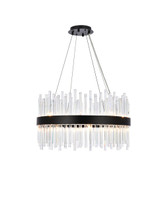 Mid. Chandeliers Drum Shade by Elegant Lighting ( 173 | 3000D25BK Dallas ) 